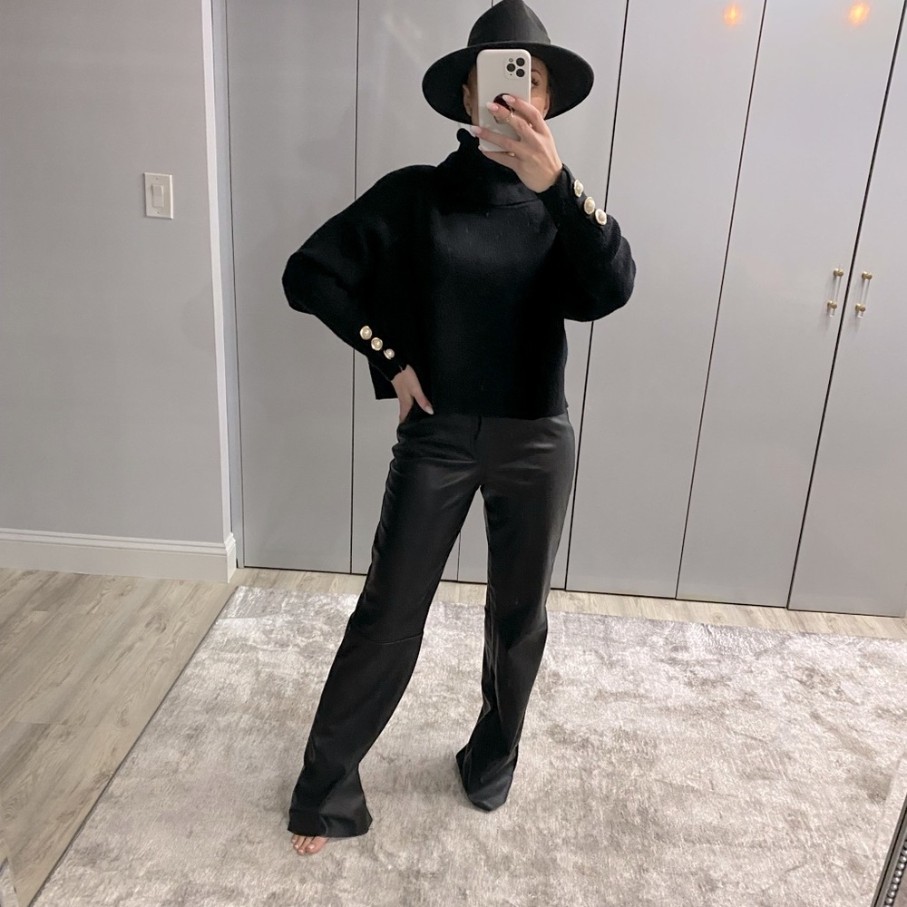 Zara Knit Black warm turtle neck sweater Small